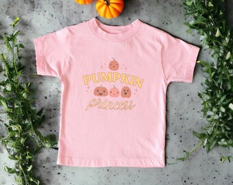 Toddler Pumpkin Princess TShirt Toddler Halloween Shirt Cute Halloween Tee Pumpkin Halloween Shirt