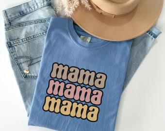 Retro Mama Shirt Comfort Colors Retro Momma TShirt Mom T-Shirt Comfy Mom Shirt