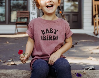 Baby Bird TShirt Mama Bird Baby Bard Mothers Day Gift, Gift for Mom and Kid Matching Mommy and Me Shirt Retro Kids Shirt