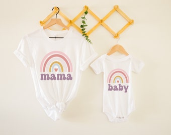 Rainbow Baby Bodysuit, Mommy and Me Shirts, Mama Baby Shirts, Mothers Day Gift, Matching Mommy and Me Shirts, New Baby Gift, Rainbow Baby