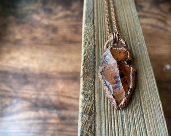 Arrowhead Necklace Electroformed Mahogany Obsidian Arrowhead Necklace Copper Southwest Style