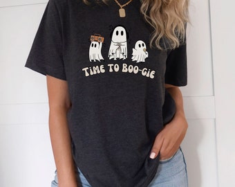 Retro Ghosts TShirt Boo-gie Halloween Funny Halloween Shirt Music Ghosts Shirt Dancing Ghosts TShirt Halloween Tee Retro Ghosts TShirt