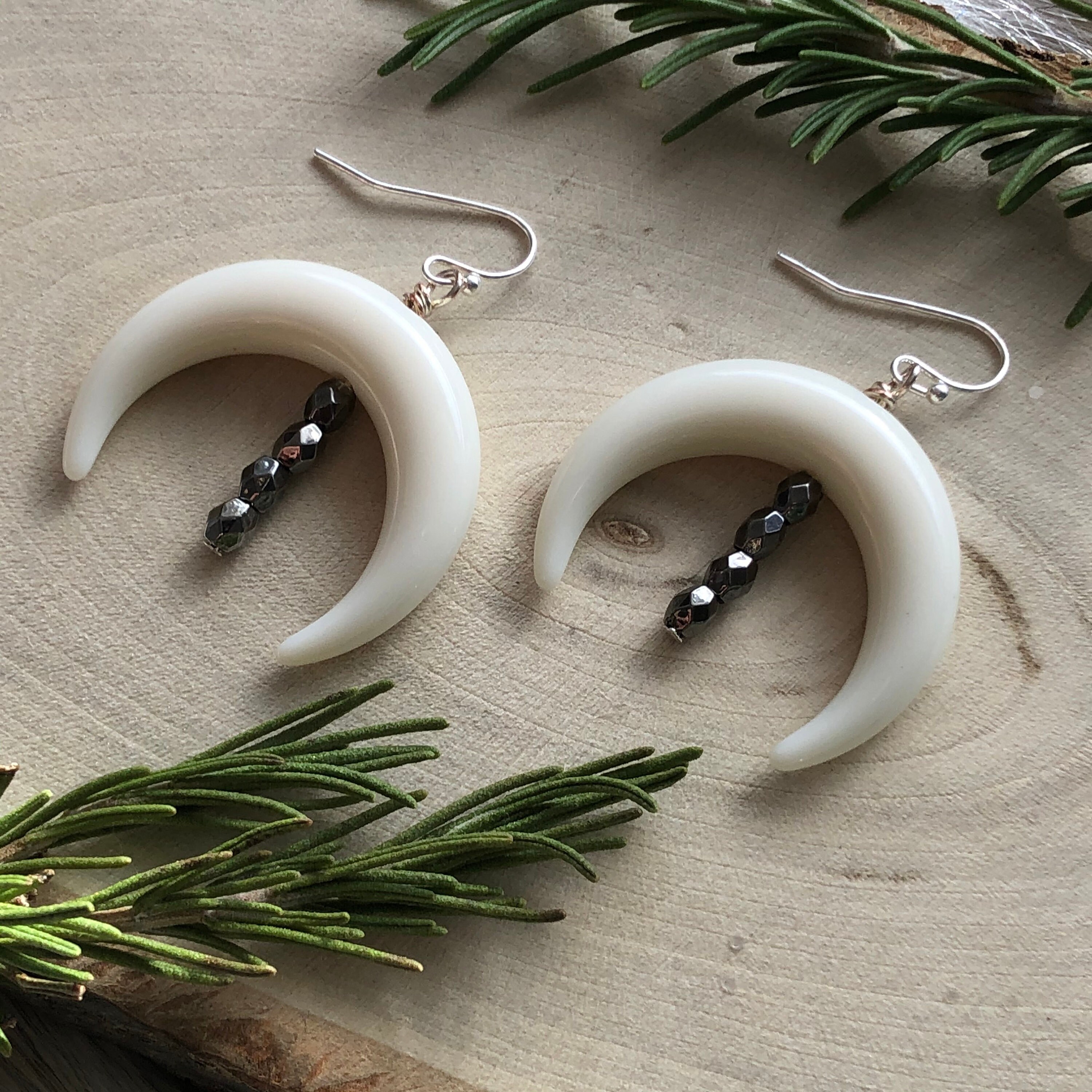 Double Horn Earrings Holiday Earrings Gift for Her Acrylic
