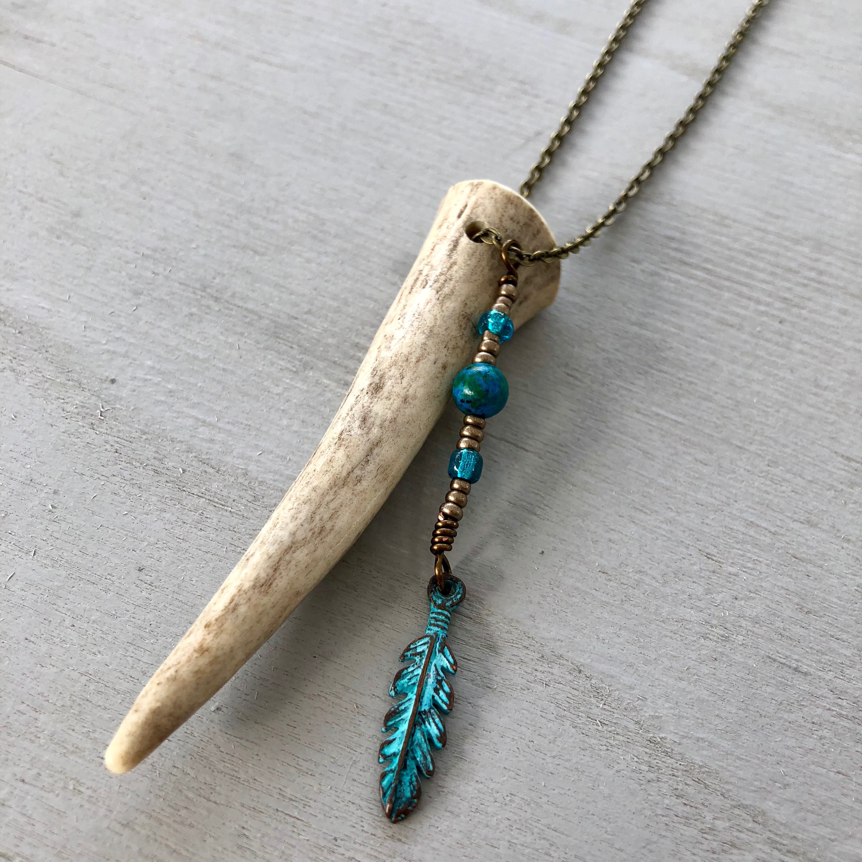 Antler Tip Necklace Horn Necklace Antlers Antler Boho Necklace