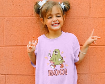 Retro Ghost Kids Tshirt Retro Halloween TShirt Retro Kids Halloween Shirt Retro Back to School Tee Kids Graphic Tee Kids Fall TShirt Unisex