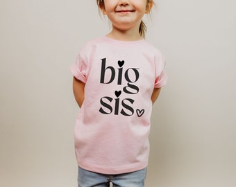 Big Sis Shirt Big Sis Tee Toddler Big Sister Shirt Big Sister Shirt Big Sis T-Shirt Sister TShirt Sissy TShirt Pregnancy Reveal Shirt