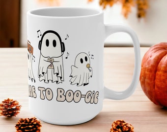 Boogie Ghost Mug Boogie Coffee Cup Dancing Ghosts Mug Retro Ghosts Mug Halloween Gift Cute Halloween Mug Cute Ghosts Halloween Mug Ghost Mug