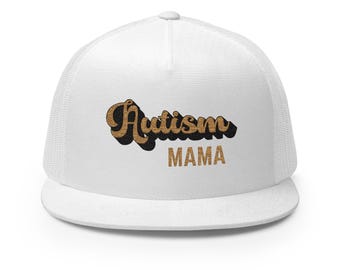 Embroidered Autism Mama Trucker Hat, Autism Awareness Hat, Autism Support Gift, Autism Mom Cap, Autism Mom Trucker Hat,