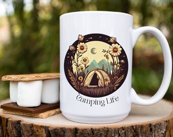 Retro Camping Mug Vintage Camping Life Mug Camp Life Mug Outdoorsy Gift Nature Lover Gift Camping Gift Camping Coffee Cup