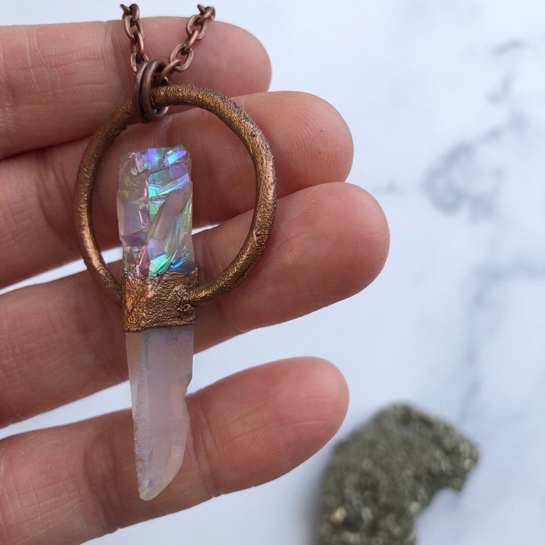angel aura quartz jewelry