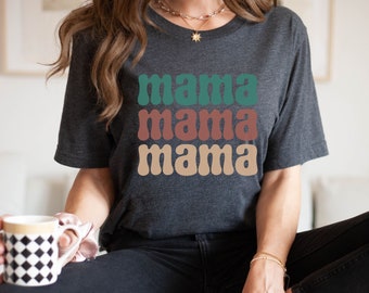 Retro Mama Shirt Mama T-Shirt Mom Life Mommy Shirt Graphic T-Shirt Mom Shirt Gift for Mom Mothers Day Gift Women's Graphic TShirt