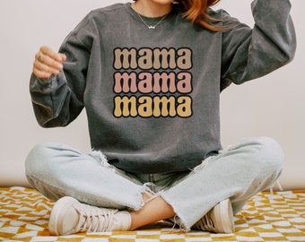 Retro Mom Sweatshirt Retro Mama Sweatshirt Comfort Colors Sweatshirt Mama Retro Sweatshirt Cool Mama Shirt