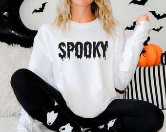 Spooky Sweatshirt Comfort Colors Halloween Sweatshirt Spooky Season Shirt Halloween Sweatshirt Men Women Cool Halloween Sweatshirt