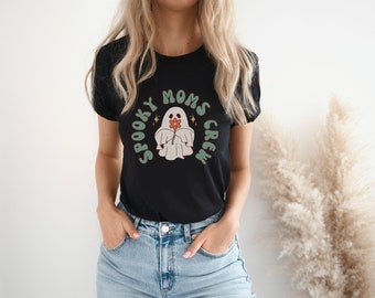 Mom Halloween TShirt Spooky Moms Crew Spooky Moms Club Halloween Mom TShirt Halloween Tee Mom Retro Halloween Shirt