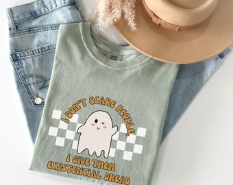 Funny Halloween Shirt Comfort Colors Halloween Tee Existential Dread Shirt Cute Ghost Tshirt