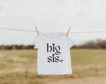 Big Sister Toddler Shirt Big Sis T-Shirt Big Sis TShirt New Big Sister Shirt Pregnancy Anouncement Shirt Pregnancy Reveal Tee