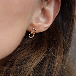 Double Loop Earrings | gold and silver