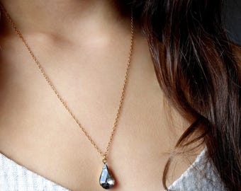 Collar vintage con colgante de cristal