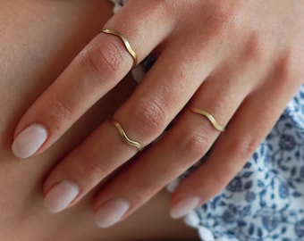 Minimalistische ring messing