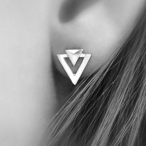 Double Triangle Stud Earrings