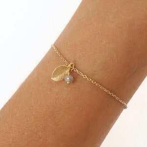 Gemstone leaf bracelet