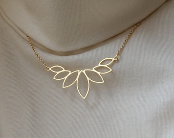 Lotus necklace | gold and silver