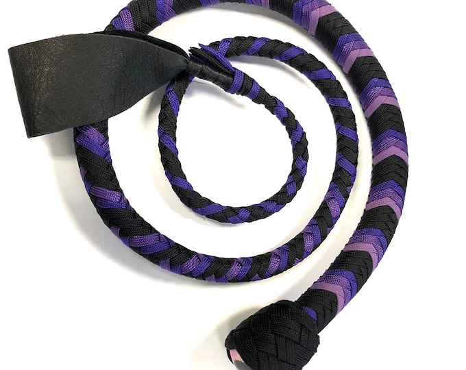Hybrid Crop Tipped Nylon Snake Whip with Leather