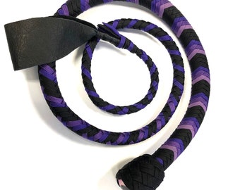 Hybrid Crop Tipped Nylon Snake Whip with Suede