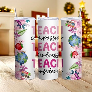 Floral Teacher Tumbler Teacher Tumbler Teacher Gift End of Year Gift New Teacher Tumbler Teacher Appreciation Gift End of School Year Gift