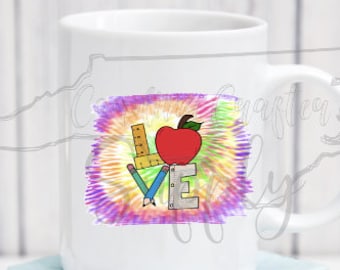 Teacher LOVE sublimation transfer teacher sublimation transfer teacher shirt transfer classroom wall art teacher coffee mug Back to School