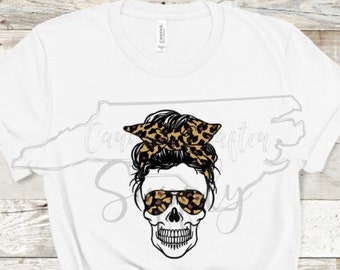 Skull Sublimation Design Mom Life Skull Mom Life Skull PNG Skull PNG Messy Bun PNG Messy Bun Mom Shirt Skull Shirt