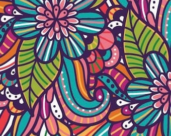 Flower Passion Patterned Heat Transfer Vinyl, Floral Heat Transfer Vinyl, Patterned HTV With Transfer Mask Included! 12x12" Sheet