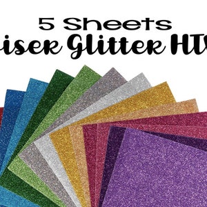 5 Sheets Glitter HTV, Siser Glitter HTV, Glitter HTV Sheets, Siser htv sheets, Glitter htv bundle, Heat Transfer Vinyl, Htv Sheets, htv