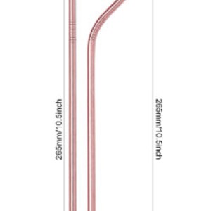 Rose Gold Straws Rose Gold Metal Straws Pink Gold Straws Rose Gold Stainless Straws Rose Gold Skinny Tumbler Straw 10.5 Inch Metal Straw image 2