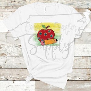 Teacher Sublimation Print Teacher Sublimation Transfer Apple Sublimation Print Pencil Sublimation Transfer Teacher Shirt Design Teacher