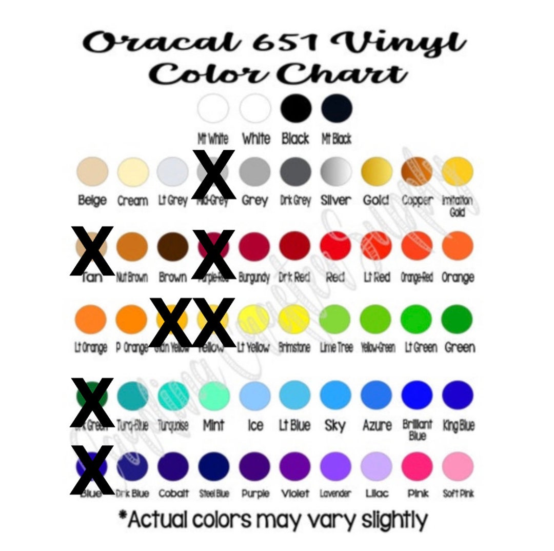 Oracal 651 Permanent Vinyl 24 pc Mix and Match Sheets 24 x 12 Cricut  Silhouette