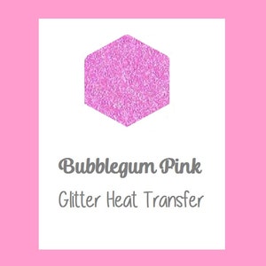 Pink Glitter Htv, Bubblegum Glitter, Bubblegum Pink Glitter Heat Transfer Vinyl 12x20&quot; Sheet Glitter HTV, Light Pink Glitter htv