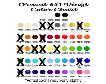 Oracal 651 12x24" Sheets Adhesive Vinyl Pick Your Color! Decal Vinyl Gloss Vinyl Craft Vinyl Vinyl Sheets Metallic Colors Available
