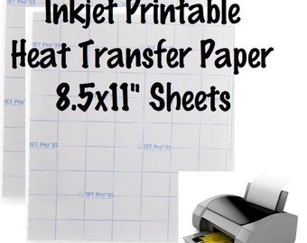 1 Sheet Jet-Opaque Inkjet Transfer Paper Printable Heat Transfer Vinyl Printable HTV 8.5x11" Sheets For Dark Fabric