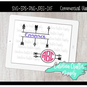 Monogram Frame Cut File Bundle, svg, jpeg, png, dxf, eps, Monogram Frame SVG Files, Arrow SVG, Monogram Frame SVG, Arrow Monogram Frame
