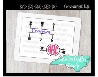 Monogram Frame Cut File Bundle, svg, jpeg, png, dxf, eps, Monogram Frame SVG Files, Arrow SVG, Monogram Frame SVG, Arrow Monogram Frame