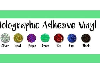 Holographic Metal Effect Vinyl Choose From 8 Colors! Holographic Adhesive Vinyl 12x12" Sheets Permanent Vinyl Oracal 651 Equivalent Vinyl