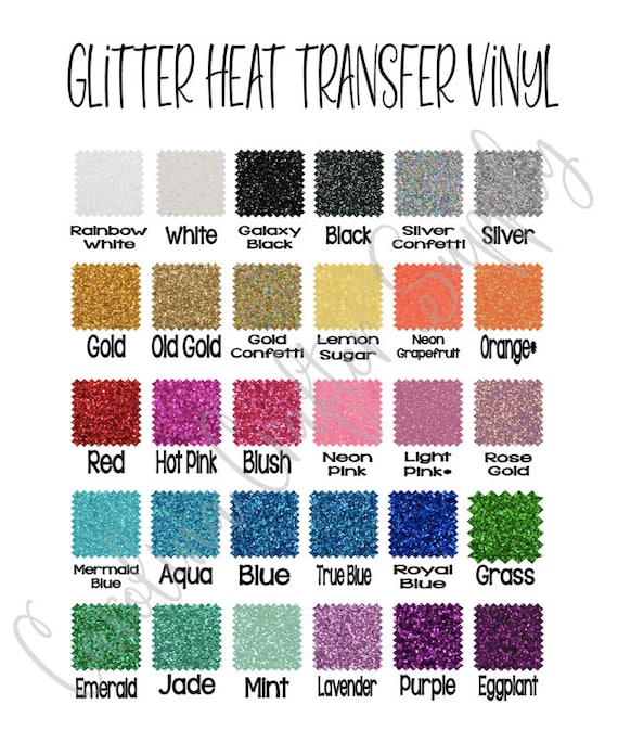 Glitter HTV, Heat Transfer Vinyl, 10x12 or 20x12 Inch Sheets