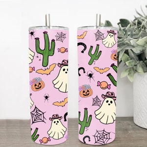 Halloween Tumbler Ghost Tumbler Western Ghost Tumbler Halloween Ghost Tumbler Retro Halloween Tumbler Cowboy Ghost Tumbler Boo Haw