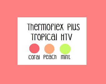 Tropikalne kolory HTV, Thermoflex Plus Mint, Brzoskwiniowy winyl termotransferowy 12x15 Arkusz, Wybierz swój kolor Rozciągliwy HTV, Winyl na koszulki