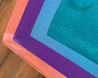Paquete de 8 hojas de vinilo holográfico de 12 x 12 pulgadas, láminas de vinilo holográfico con escamas de metal, película de fantasía con purpurina, película permanente para interiores