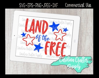 4th of July SVG, Patriotic SVG, July 4th SVG, Red White & Blue svg, 4th of July Cut File, Land of the Free svg, stars and stripes svg, svg