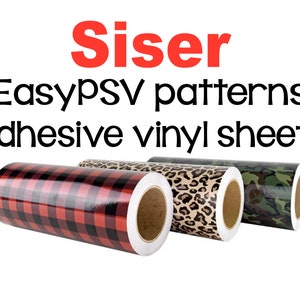 Siser EasyPSV arkusze winylowe samoprzylepne z wzorem 12x12 arkusze winylowe samoprzylepne Winyl kamuflażowy Winyl tie-dye Winyl w panterkę Winyl w kratę Buffalo