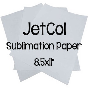May include: A stack of white JetCol sublimation paper, 8.5x11 inches in size.
