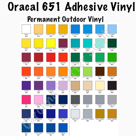 651 Vinyl Color Chart